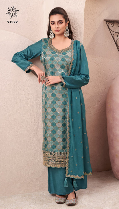 Aasmaa Kuleesh Vinay Fashion Llp Moga Silk Pant Style Suits Wholesale Price