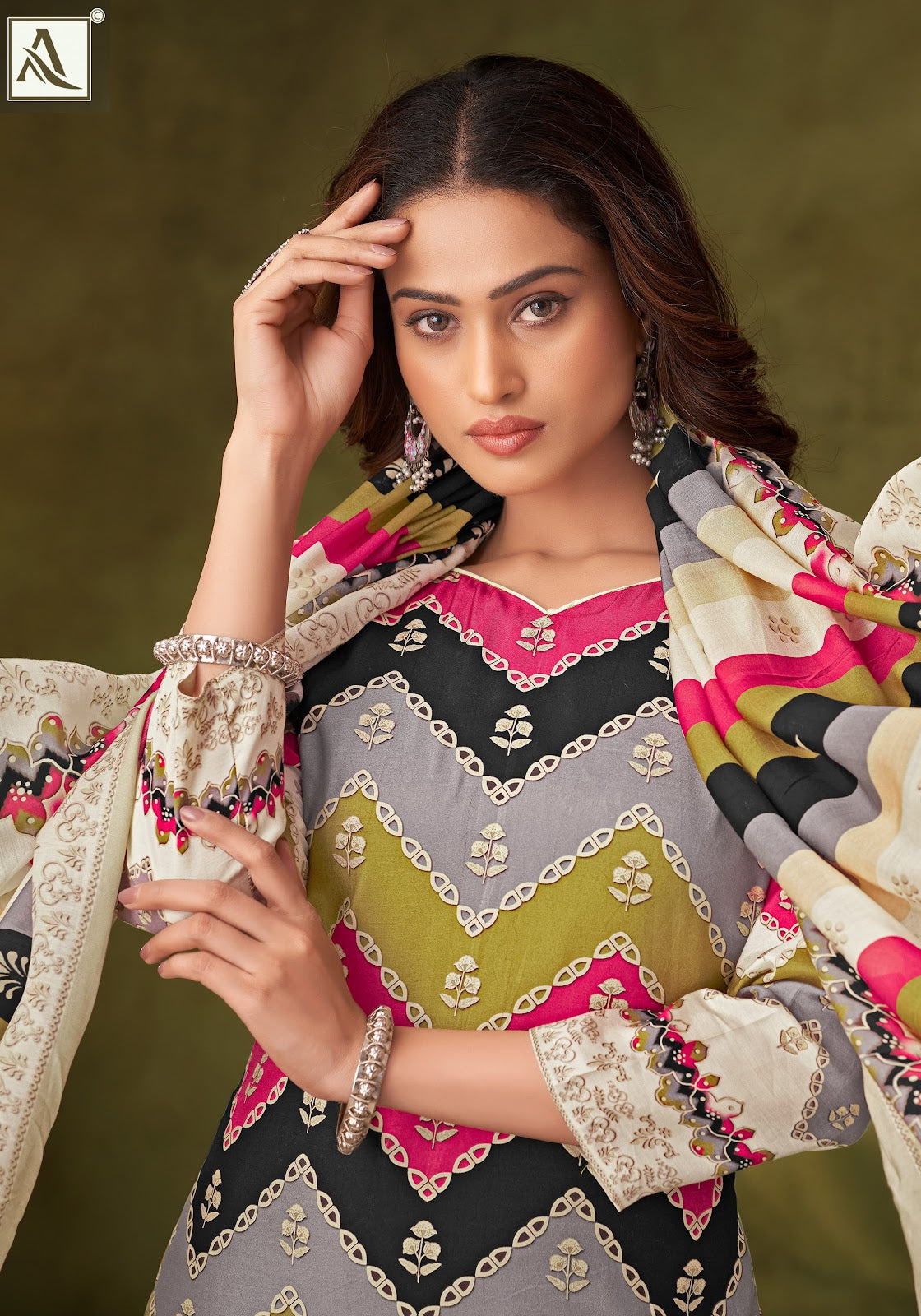 Aasmaani Alok Viscose Muslin Karachi Salwar Suits Wholesale Price