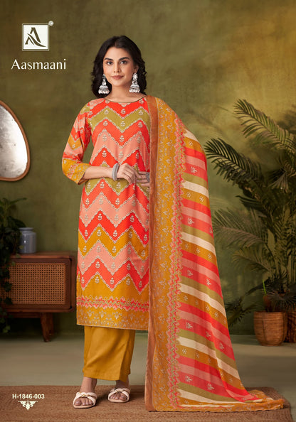 Aasmaani Alok Viscose Muslin Karachi Salwar Suits Wholesale Price