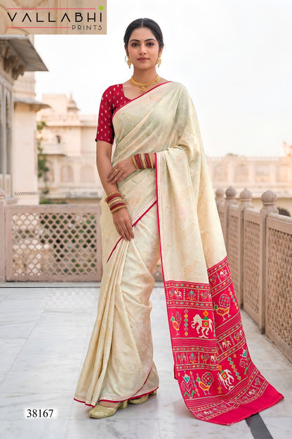 Aasman Vol 2 Vallabhi Prints Dull Moss Sarees Supplier
