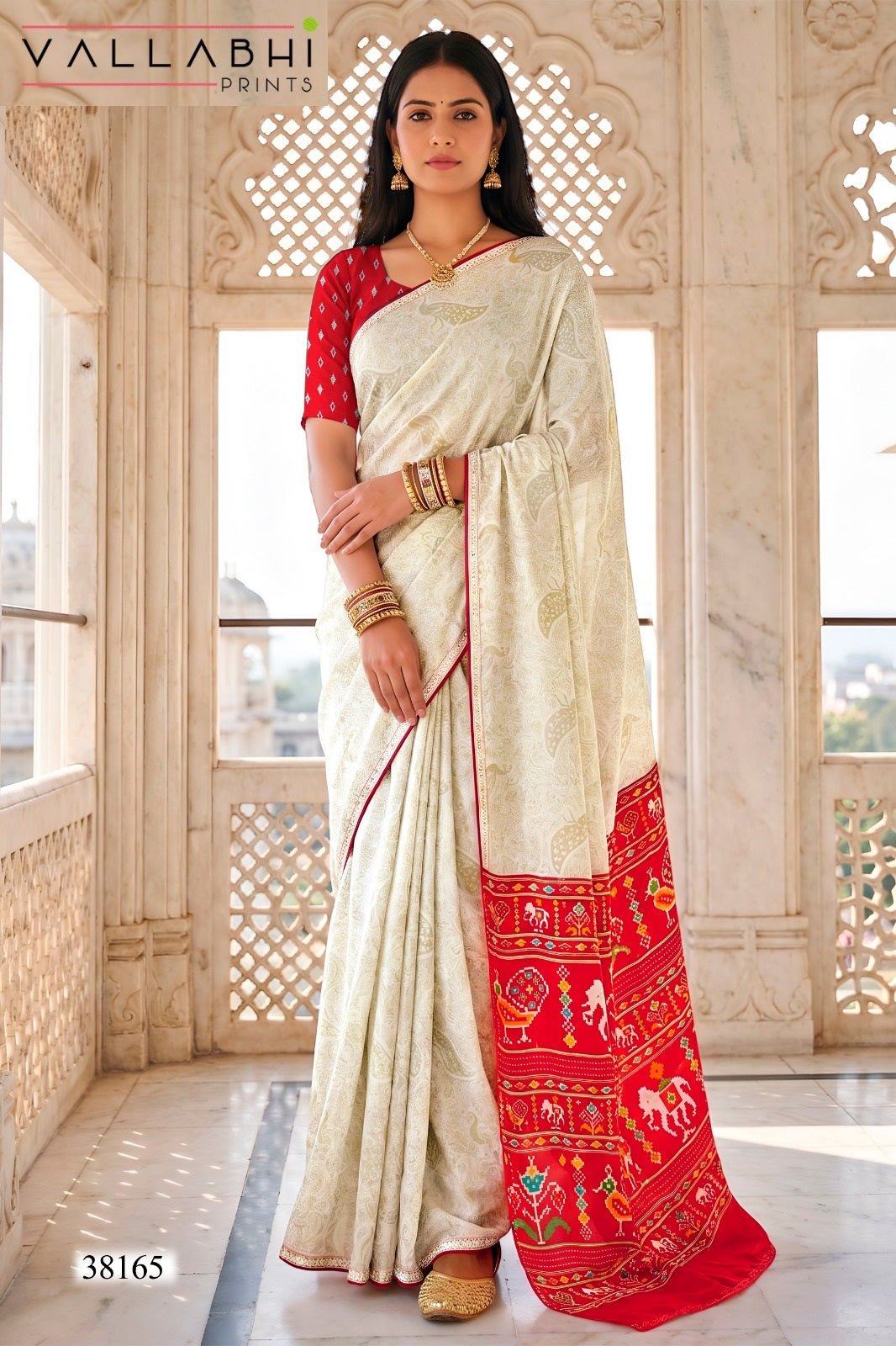 Aasman Vol 2 Vallabhi Prints Dull Moss Sarees Supplier