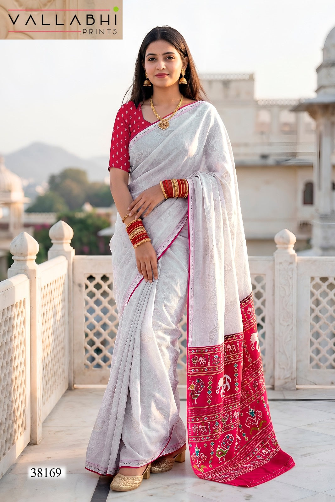 Aasman Vol 2 Vallabhi Prints Dull Moss Sarees Supplier