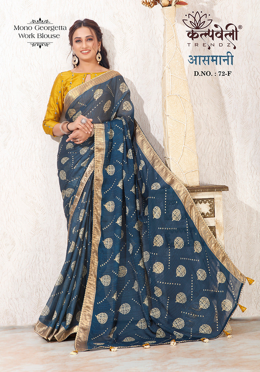 Aasmani 72 Kalpveli Georgette Sarees