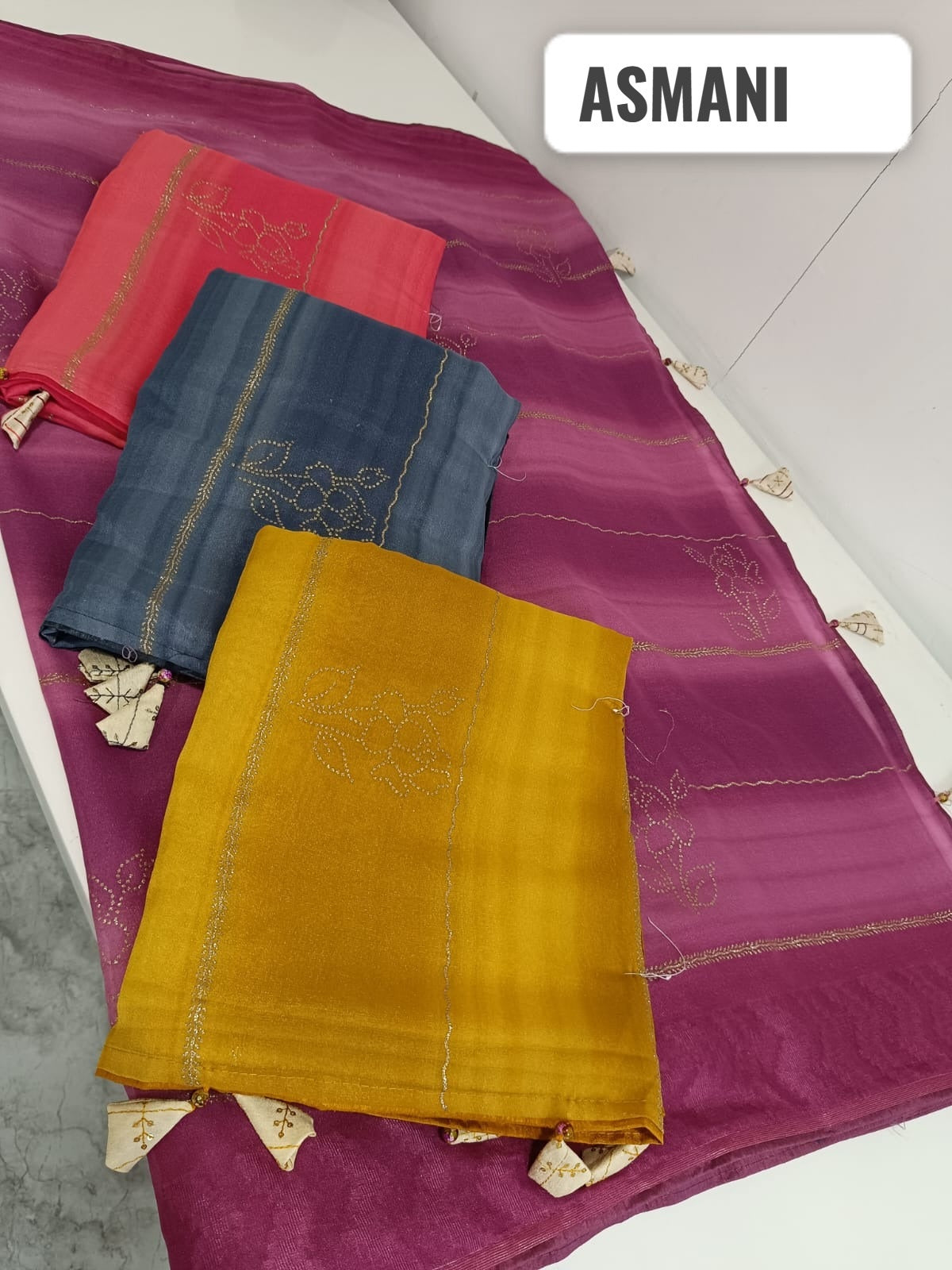 Aasmani 89 Kalpveli Georgette Sarees Manufacturer India