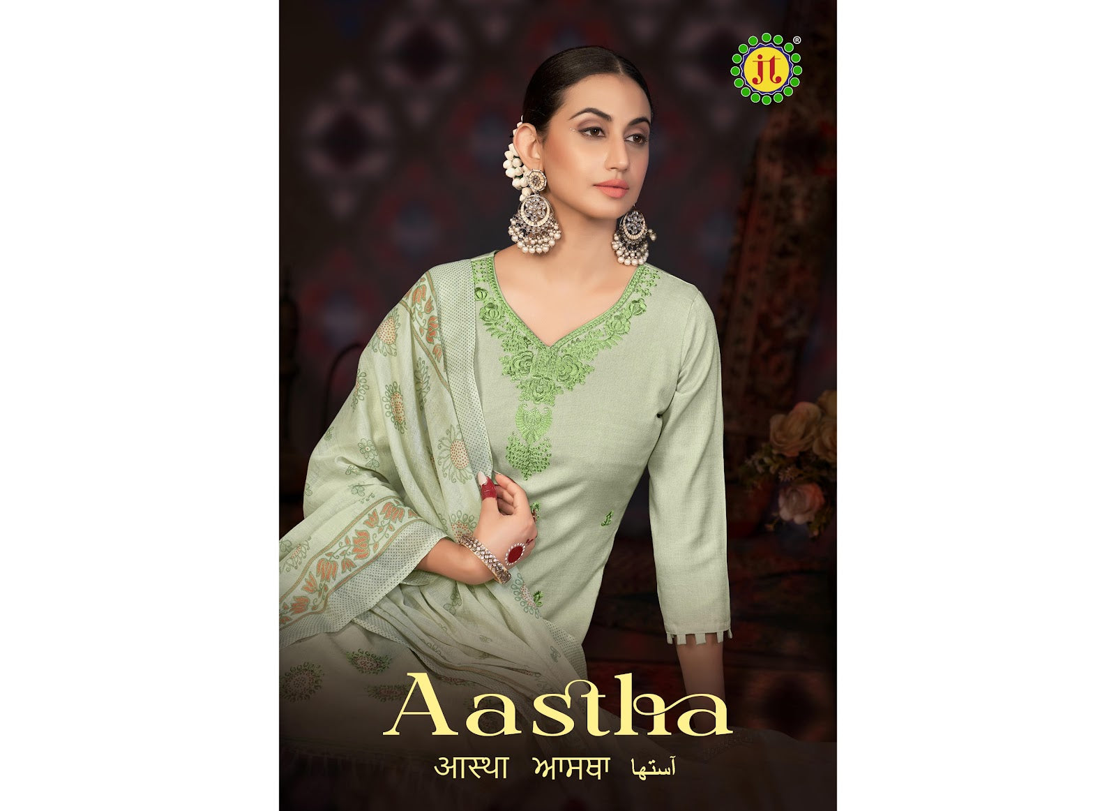 Aastha Jt Slub Plazzo Style Suits Supplier India