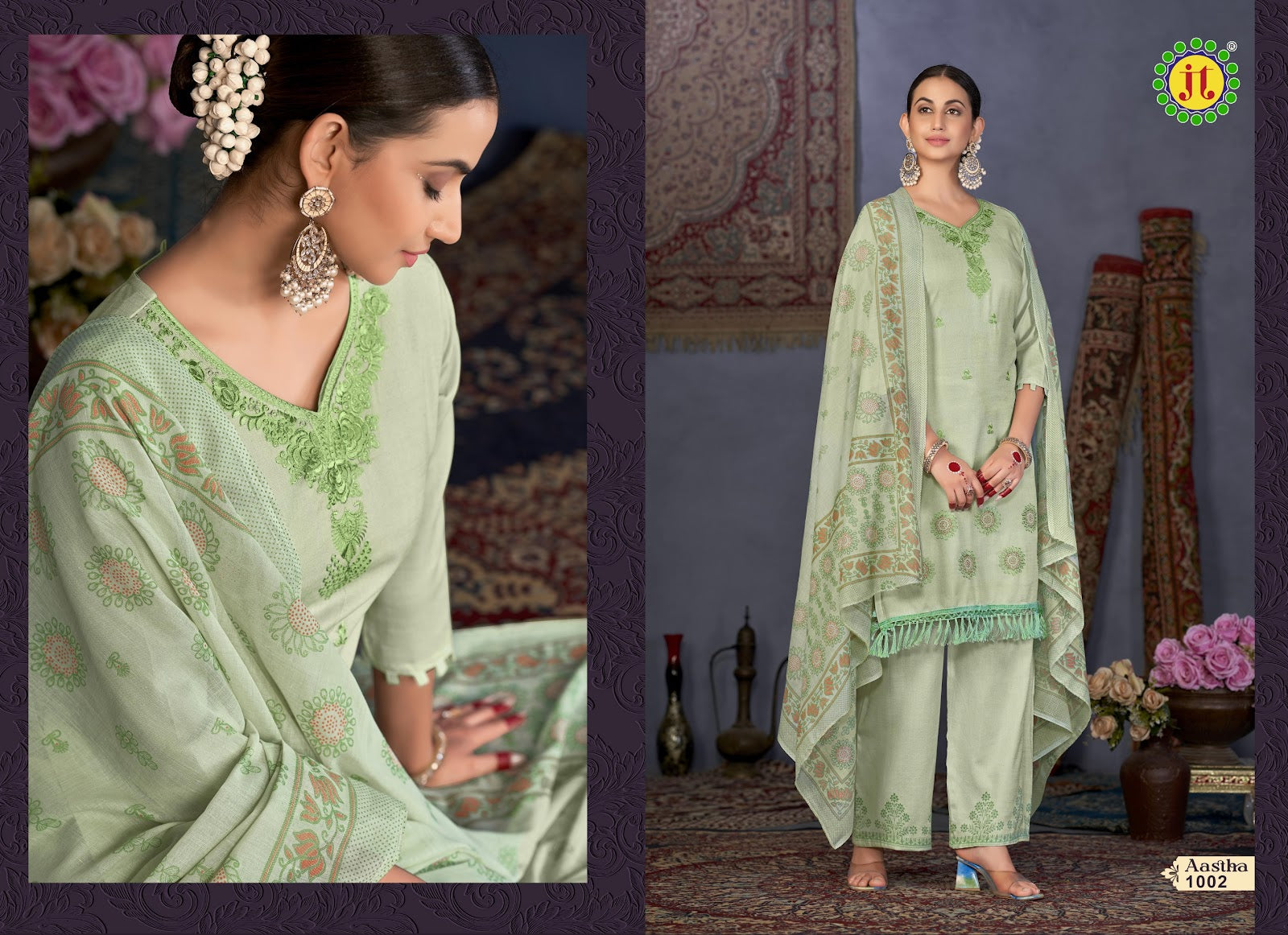 Aastha Jt Slub Plazzo Style Suits Supplier India