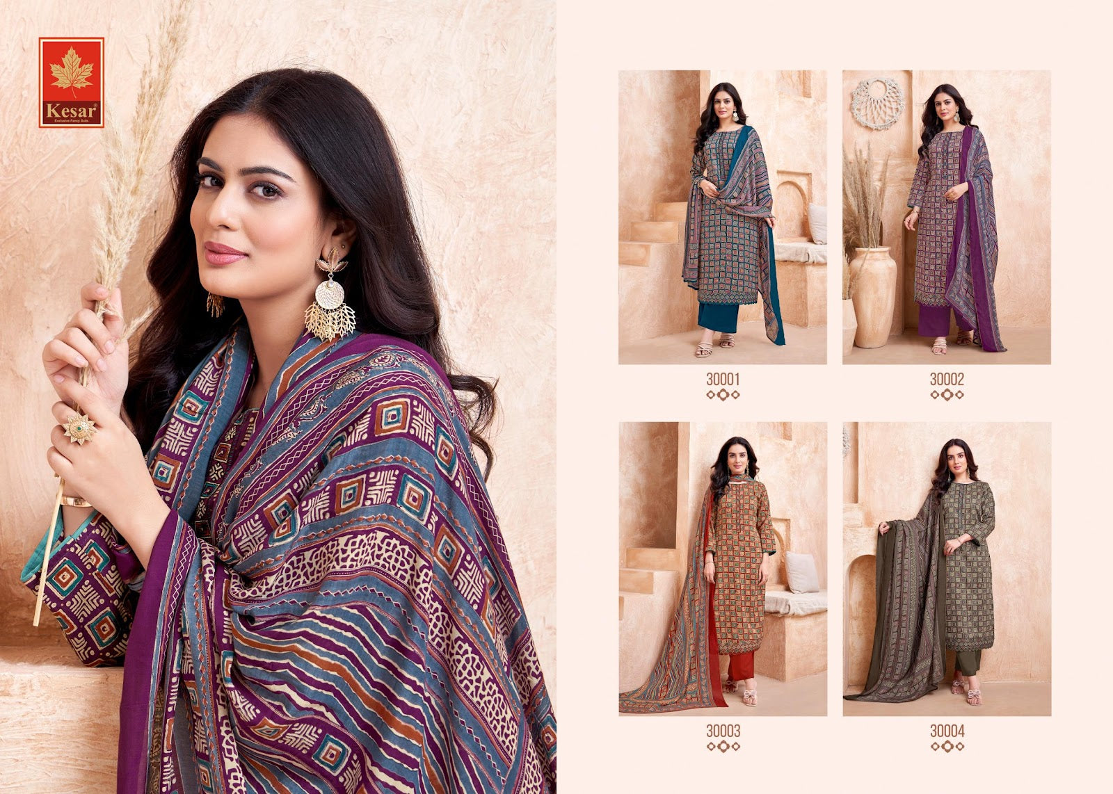 Aastha Kesar Pure Jam Plazzo Style Suits Exporter Ahmedabad