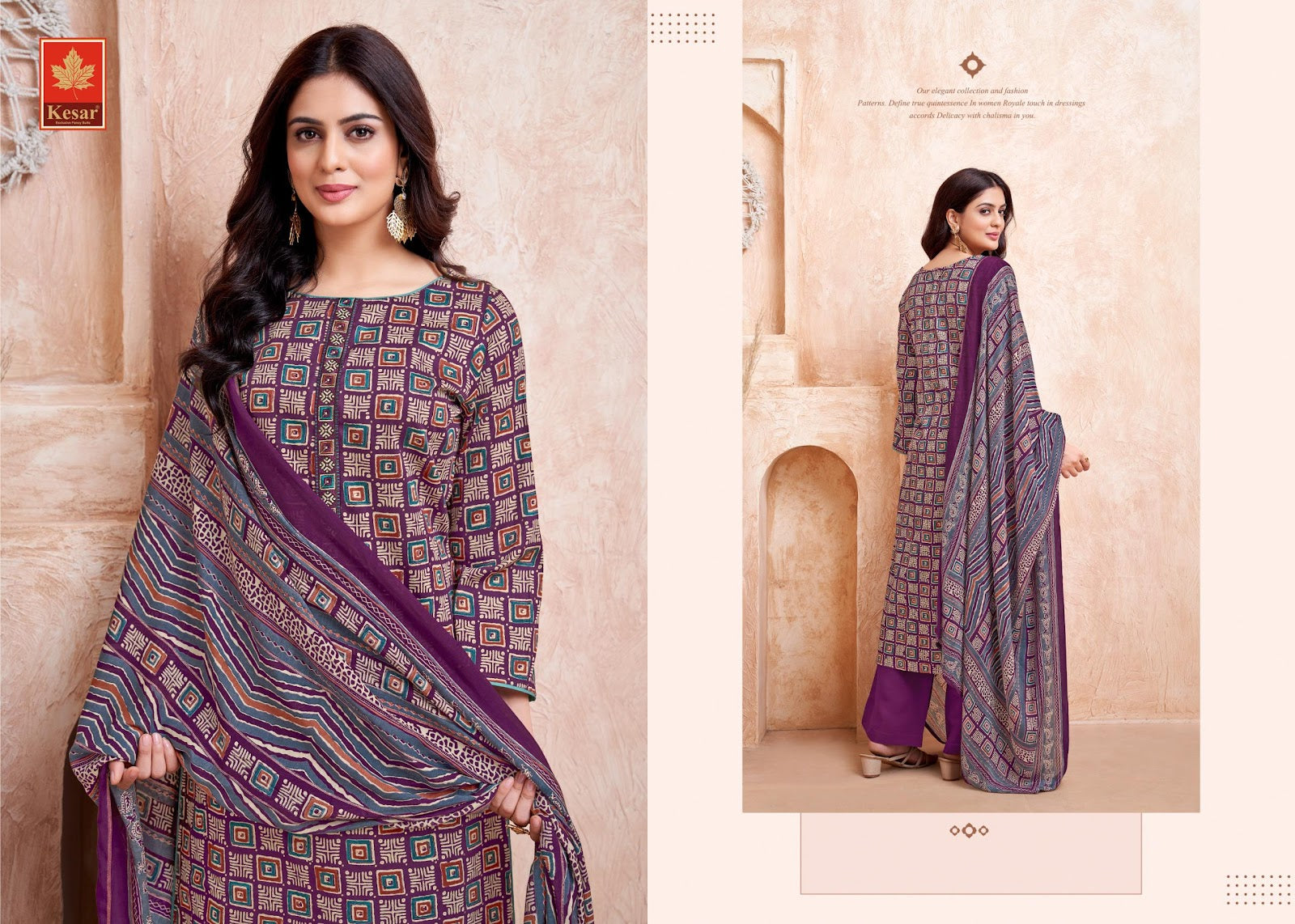 Aastha Kesar Pure Jam Plazzo Style Suits Exporter Ahmedabad