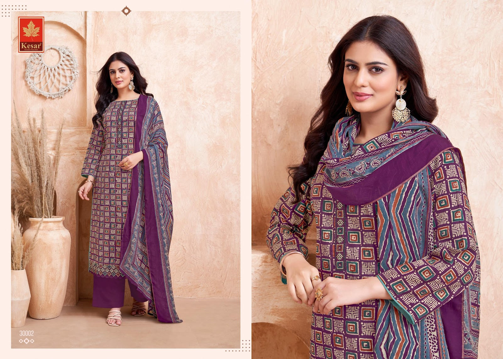 Aastha Kesar Pure Jam Plazzo Style Suits Exporter Ahmedabad
