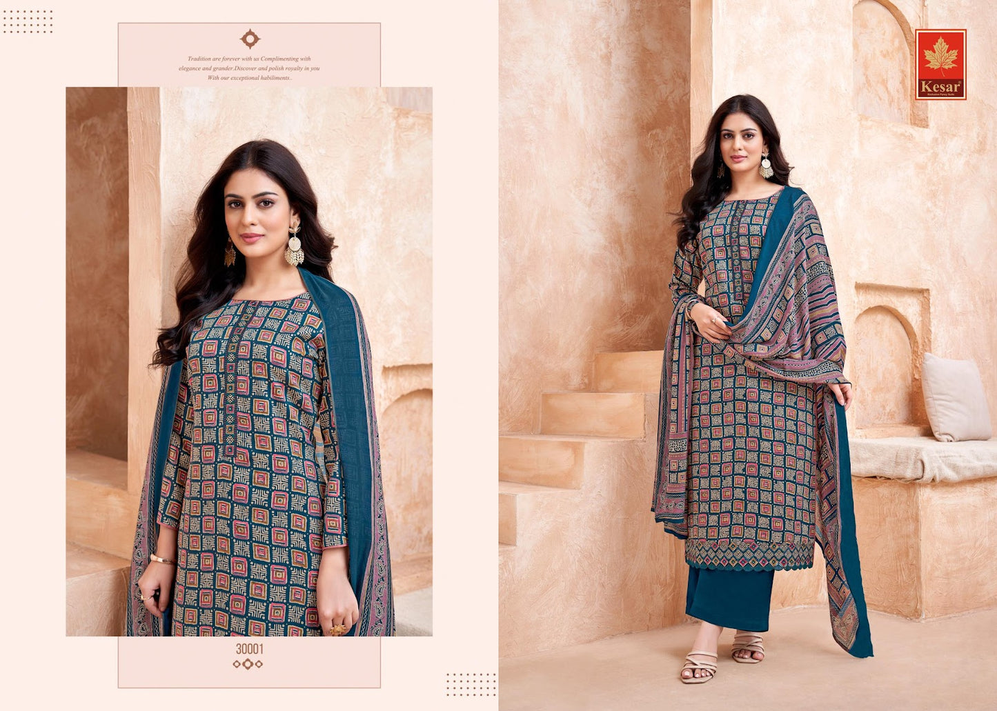 Aastha Kesar Pure Jam Plazzo Style Suits Exporter Ahmedabad