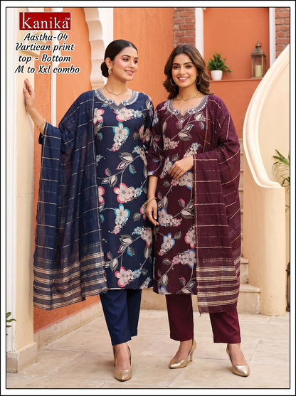 Aastha Knk Vertican Readymade Pant Style Suits Wholesale Rate