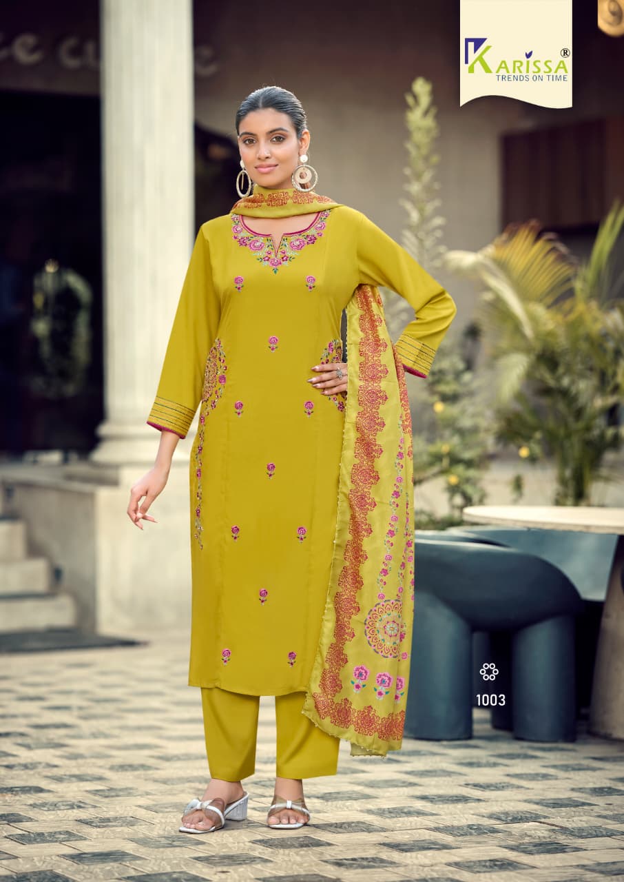Aastha Vol 2 Karissa Liva Rayon Readymade Pant Style Suits Exporter