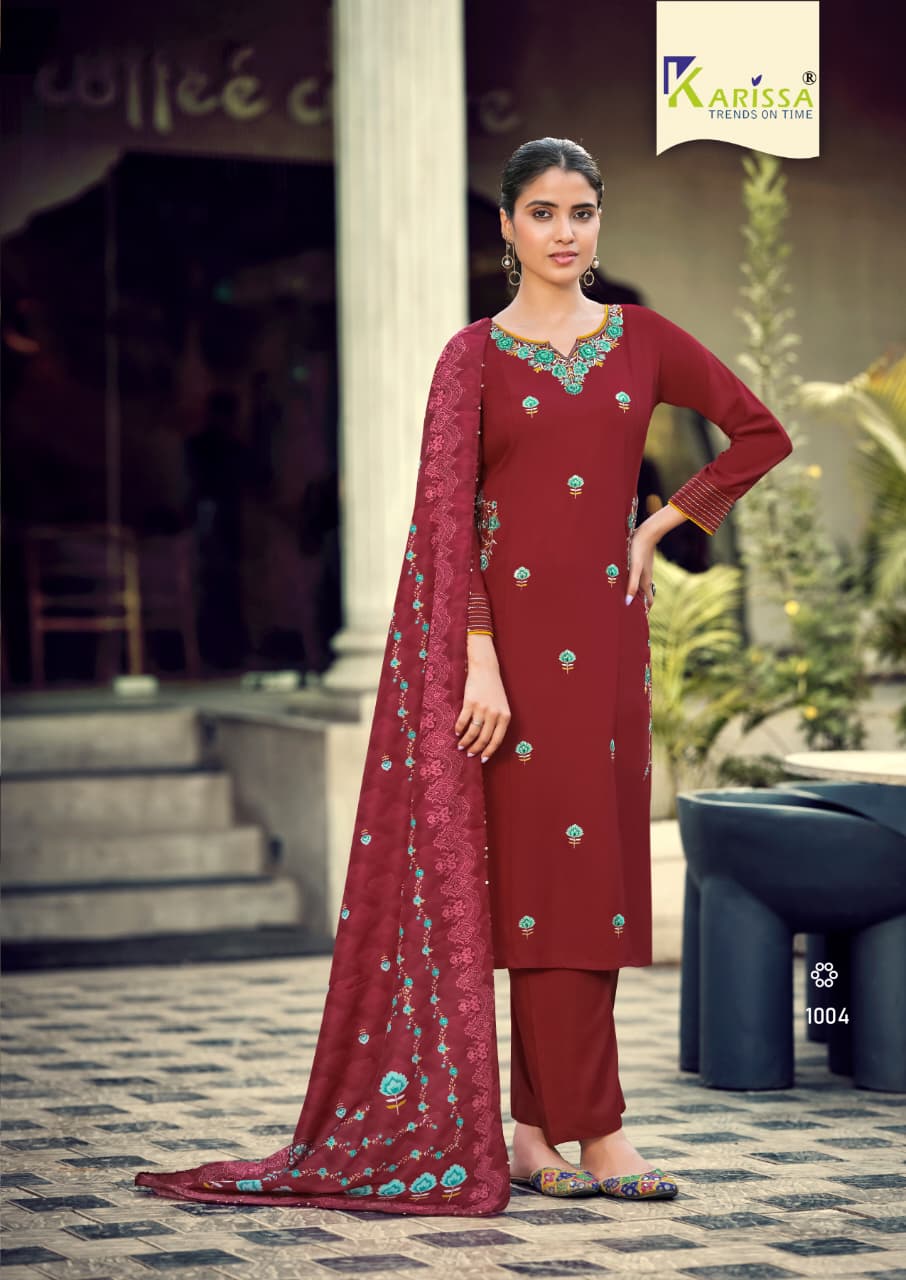 Aastha Vol 2 Karissa Liva Rayon Readymade Pant Style Suits Exporter
