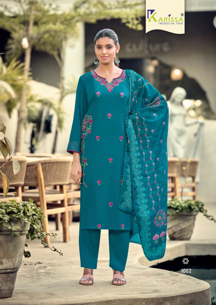 Aastha Vol 2 Karissa Liva Rayon Readymade Pant Style Suits Exporter