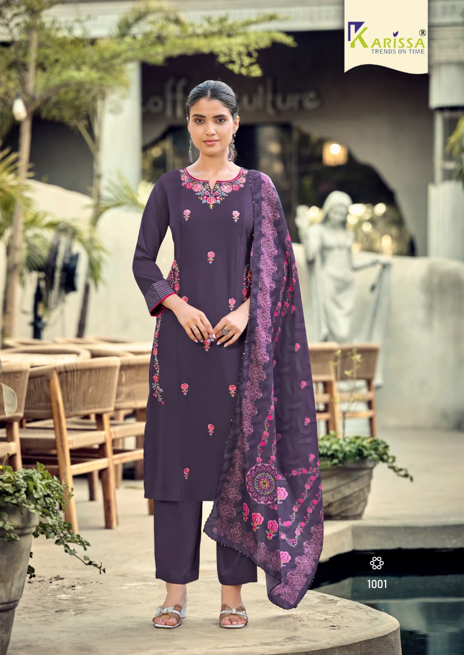 Aastha Vol 2 Karissa Liva Rayon Readymade Pant Style Suits Exporter