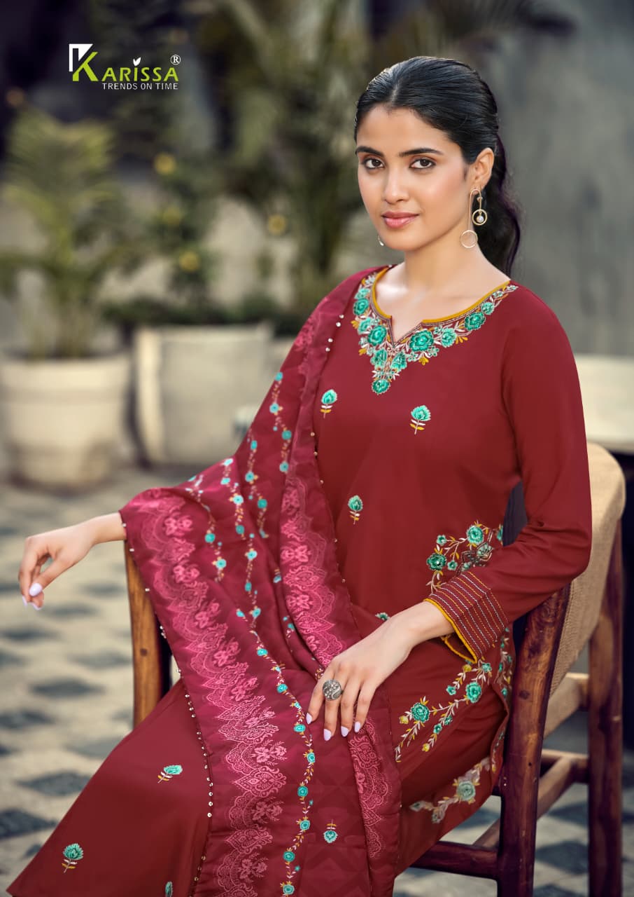 Aastha Vol 2 Karissa Liva Rayon Readymade Pant Style Suits Exporter