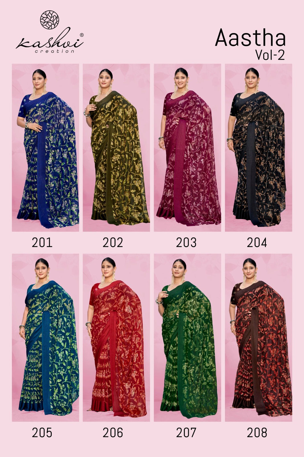 Aastha Vol 2 Kashvi Creation Georgette Sarees Manufacturer