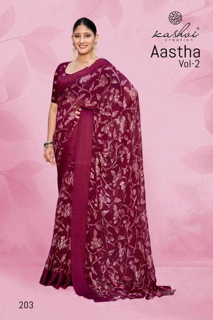 Aastha Vol 2 Kashvi Creation Georgette Sarees Manufacturer