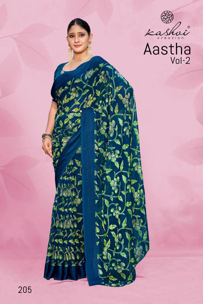 Aastha Vol 2 Kashvi Creation Georgette Sarees Manufacturer