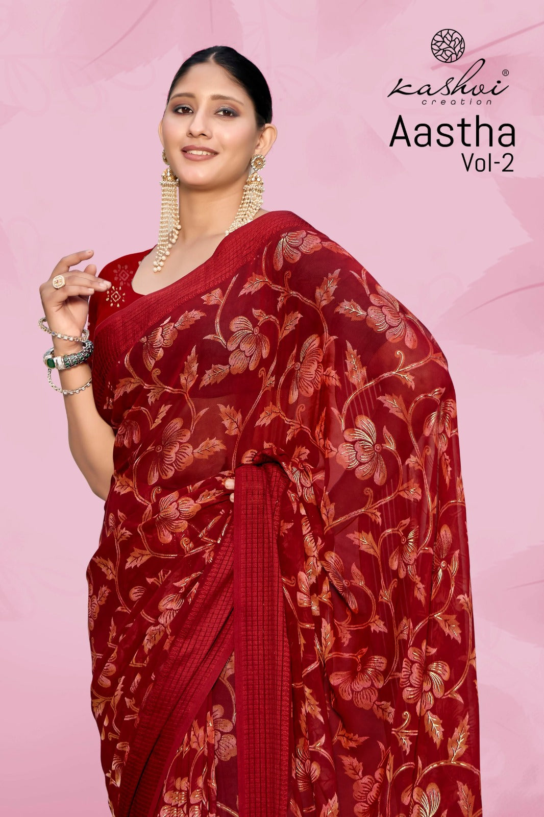 Aastha Vol 2 Kashvi Creation Georgette Sarees Manufacturer