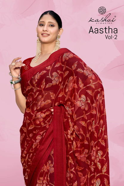 Aastha Vol 2 Kashvi Creation Georgette Sarees Manufacturer