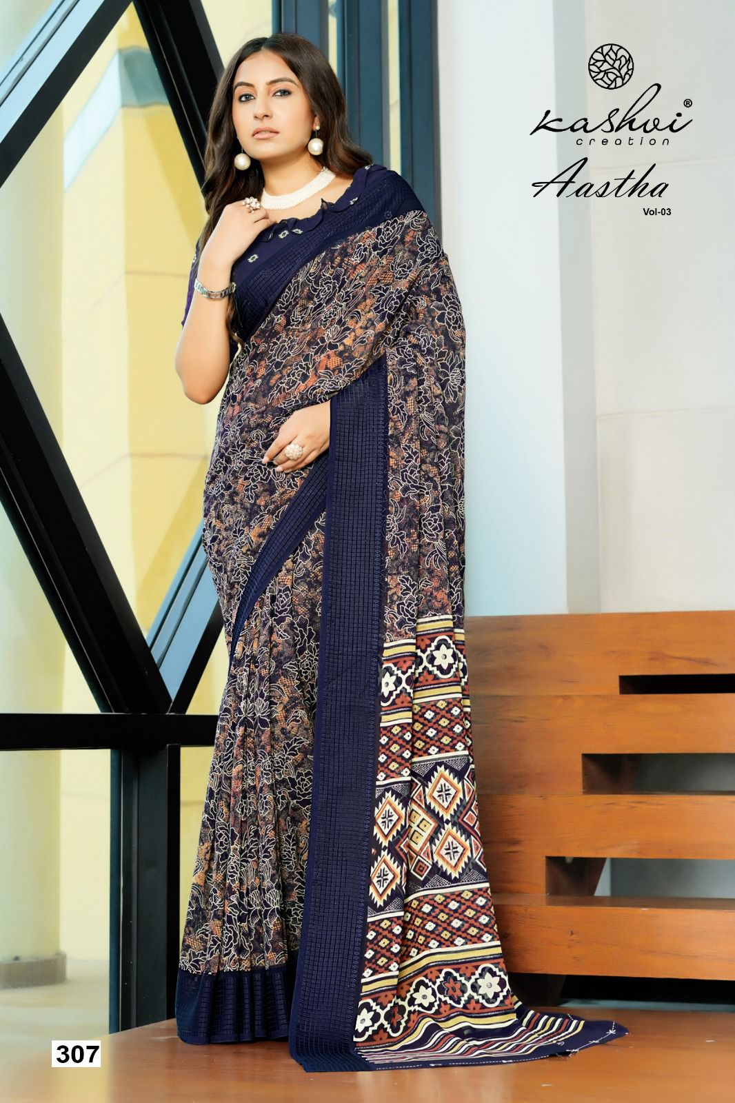 Aastha Vol 3 Kashvi Creation Georgette Sarees Exporter