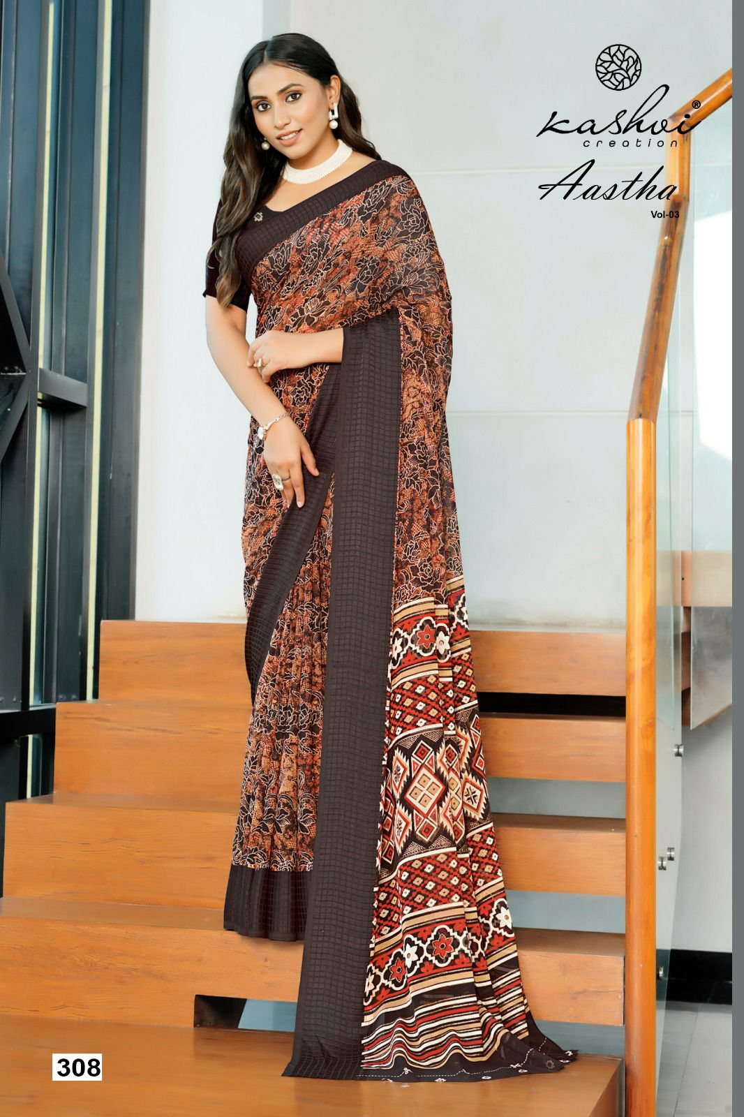 Aastha Vol 3 Kashvi Creation Georgette Sarees Exporter