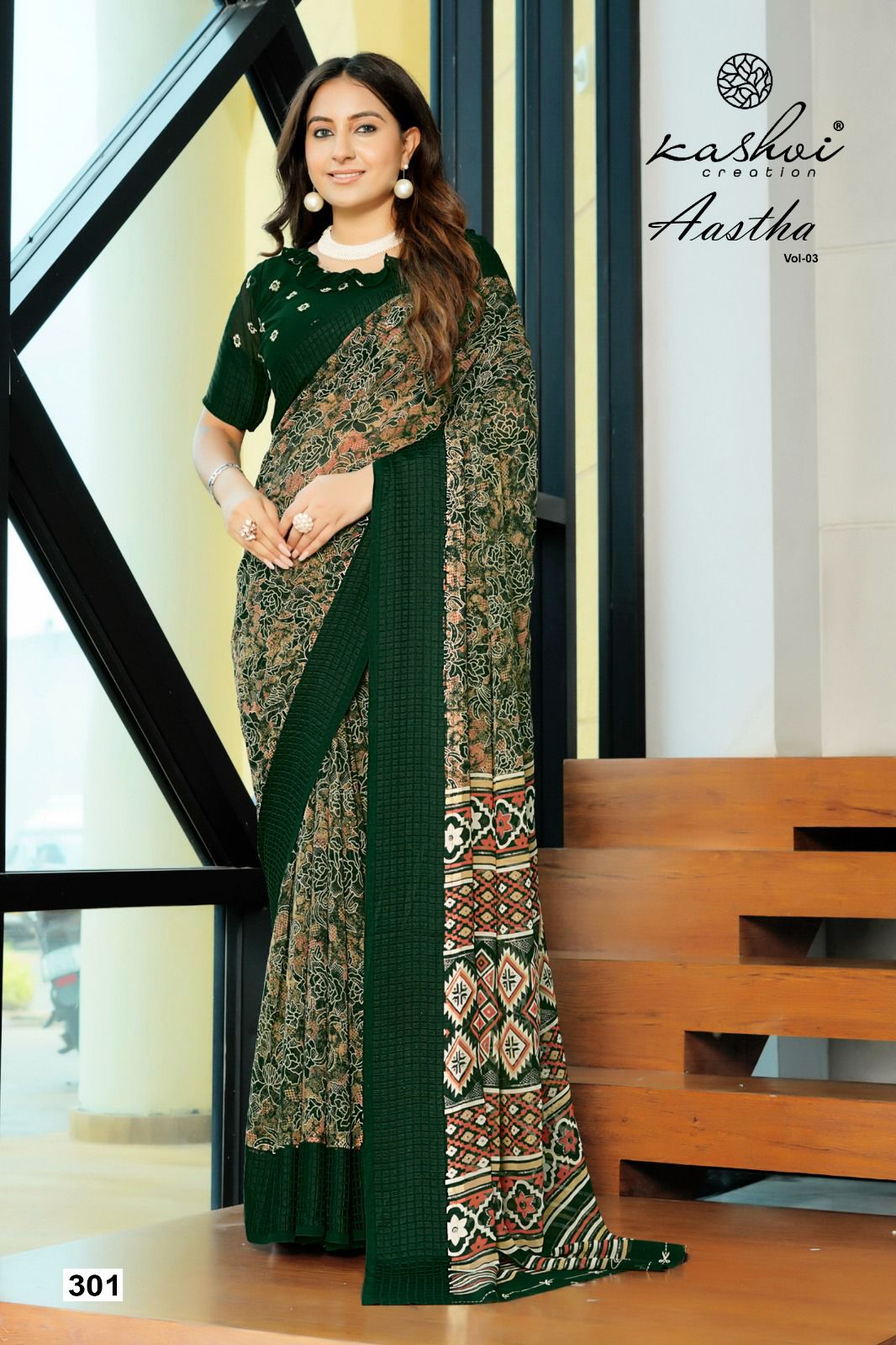 Aastha Vol 3 Kashvi Creation Georgette Sarees Exporter