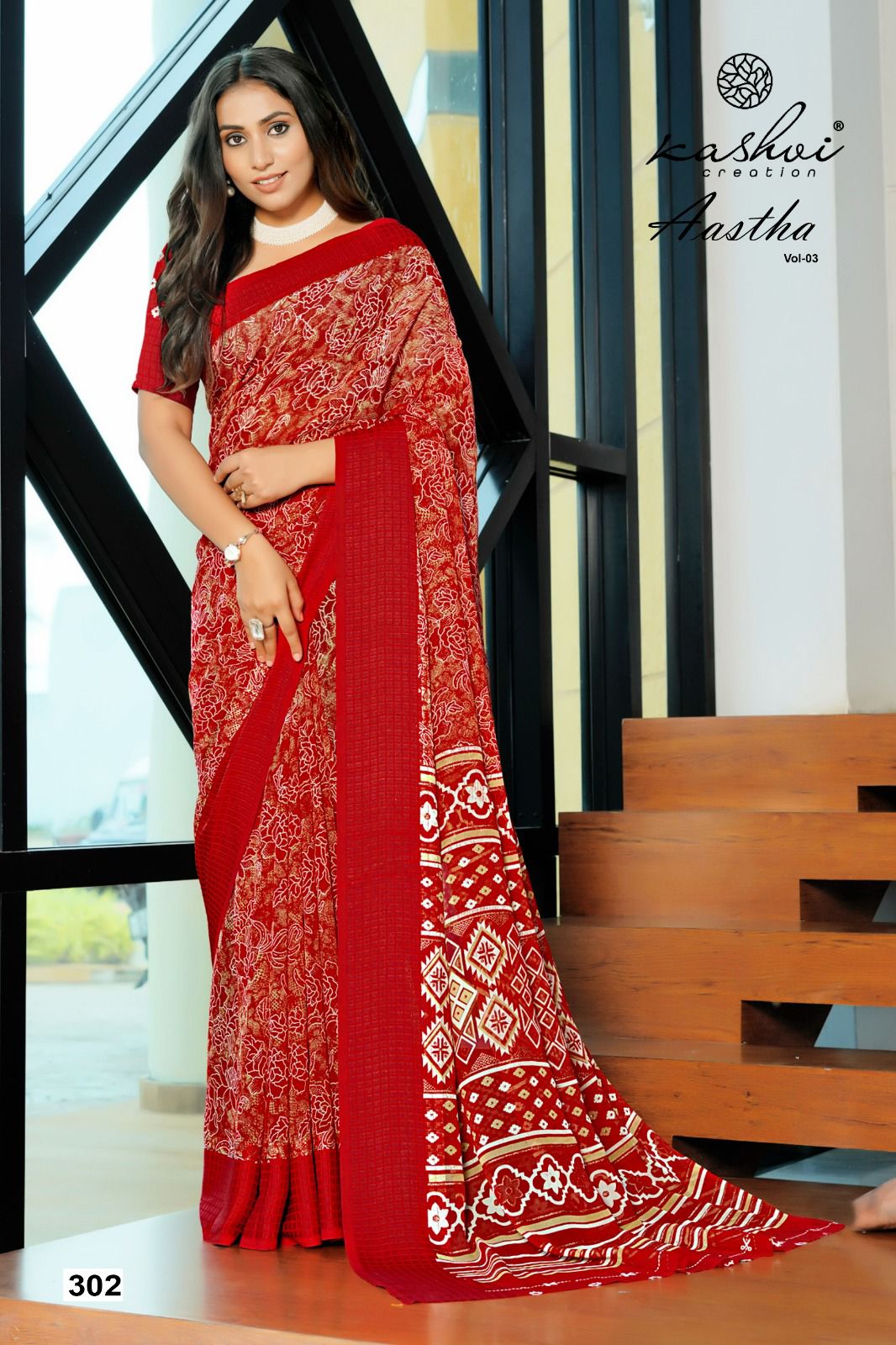 Aastha Vol 3 Kashvi Creation Georgette Sarees Exporter