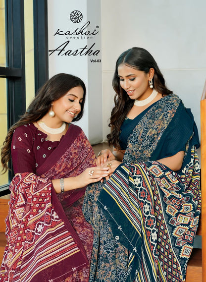 Aastha Vol 3 Kashvi Creation Georgette Sarees Exporter