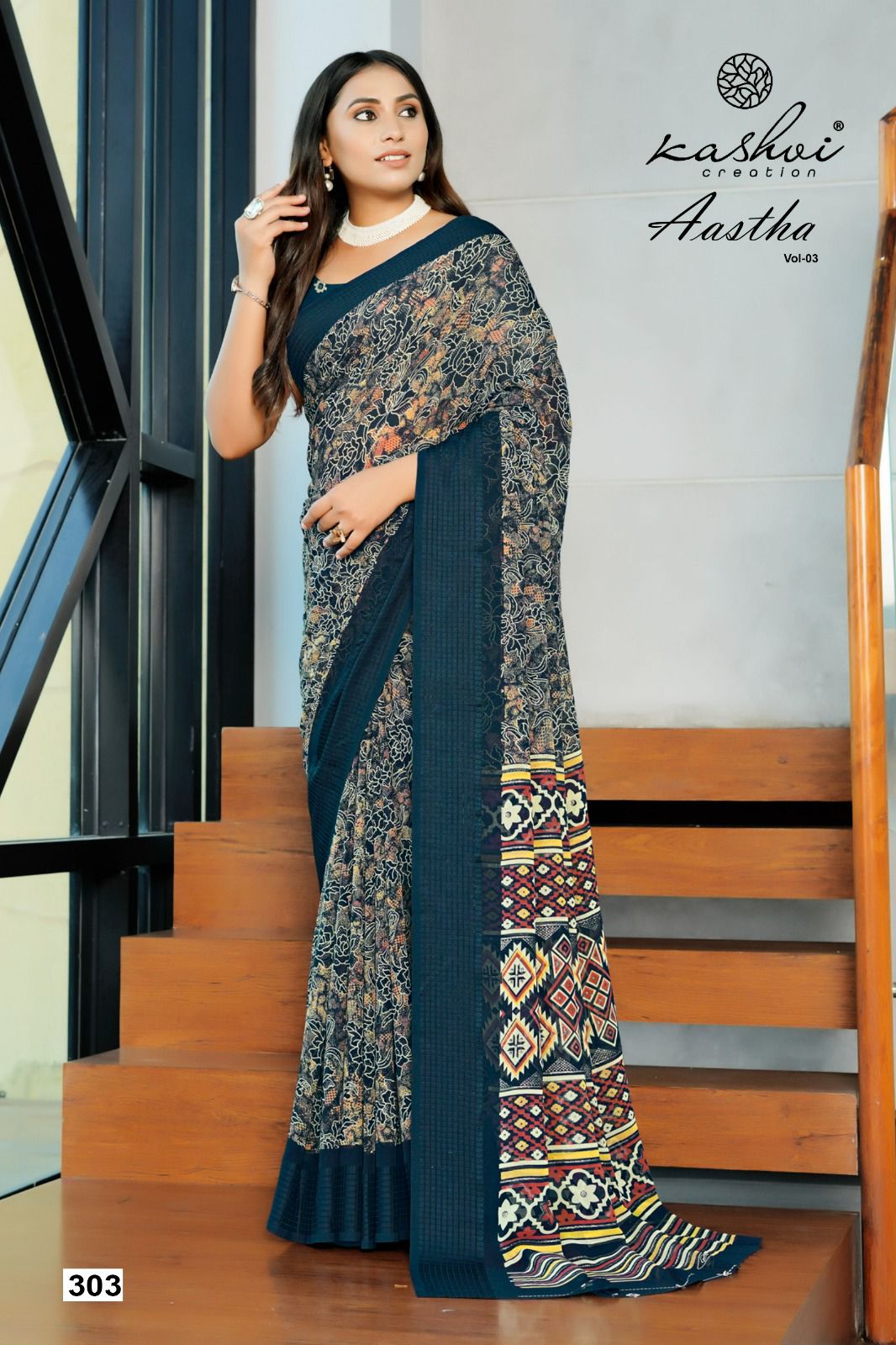 Aastha Vol 3 Kashvi Creation Georgette Sarees Exporter
