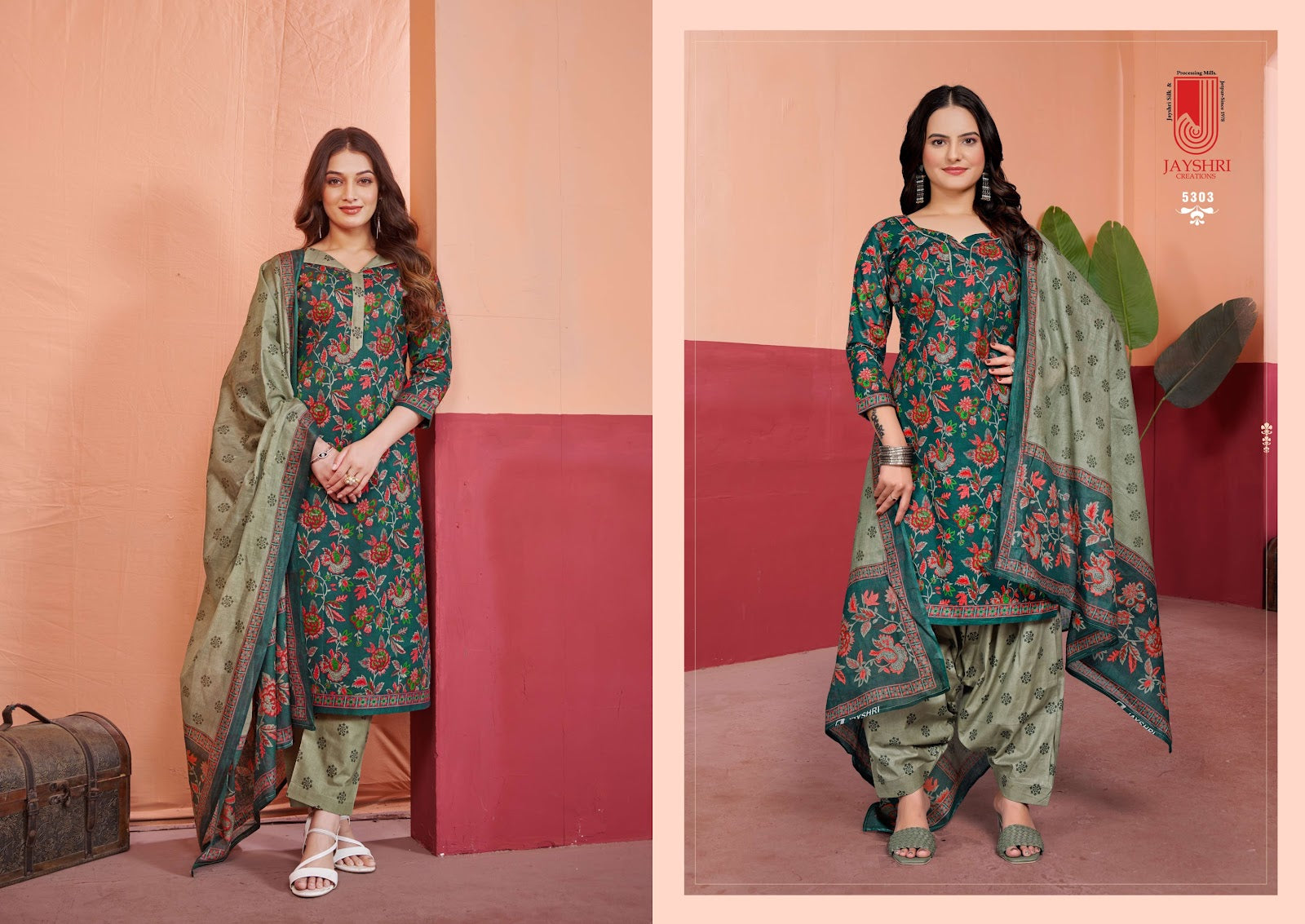 Aastha Vol 53 Jayshri Creation Cambric Pant Style Suits Supplier