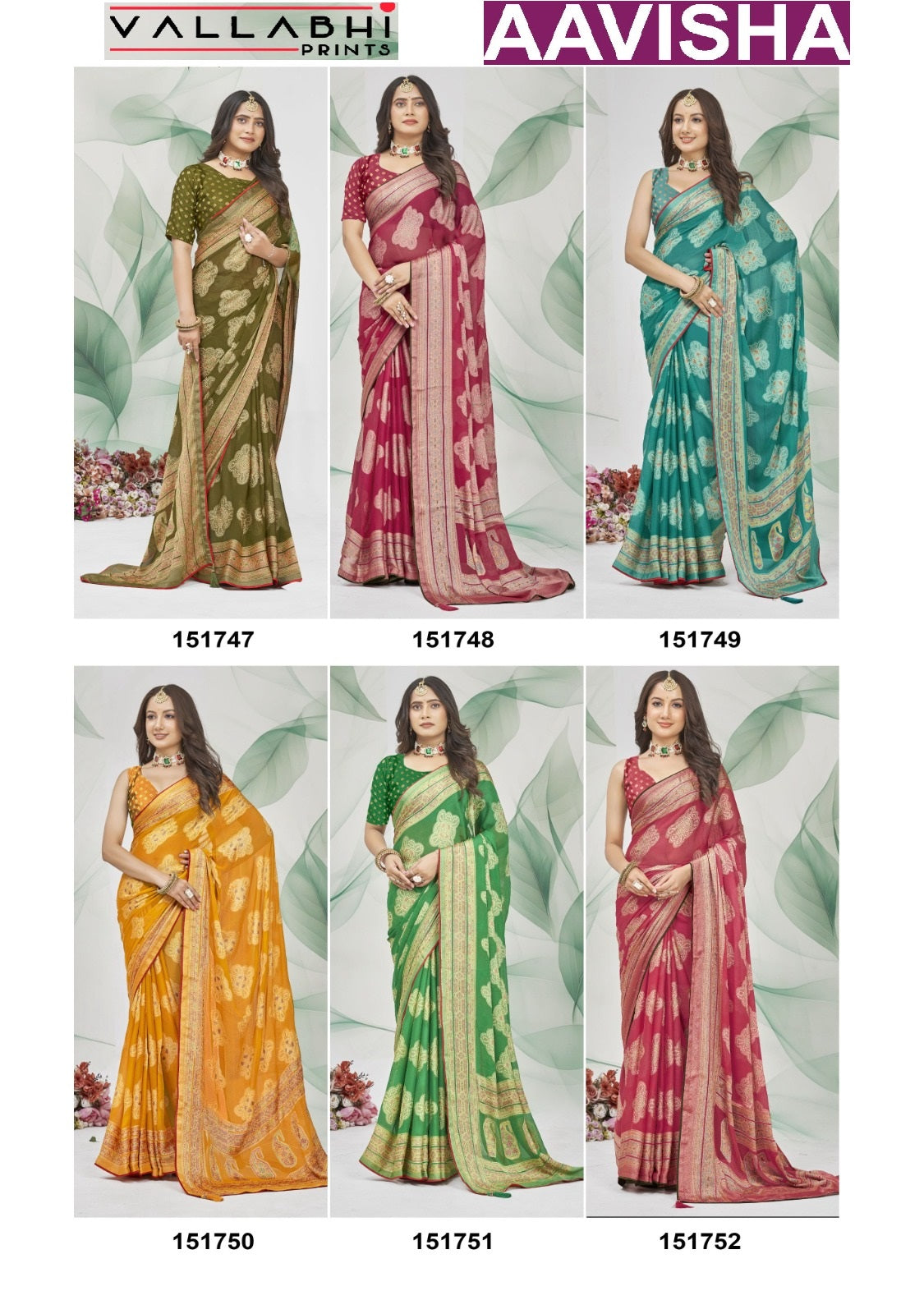 Aavisha Vallabhi Prints Brasso Sarees Exporter Gujarat