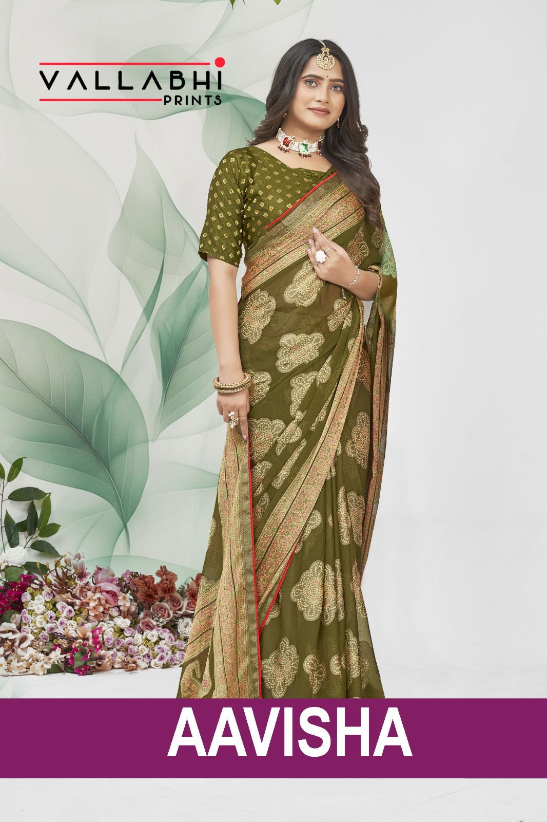 Aavisha Vallabhi Prints Brasso Sarees Exporter Gujarat