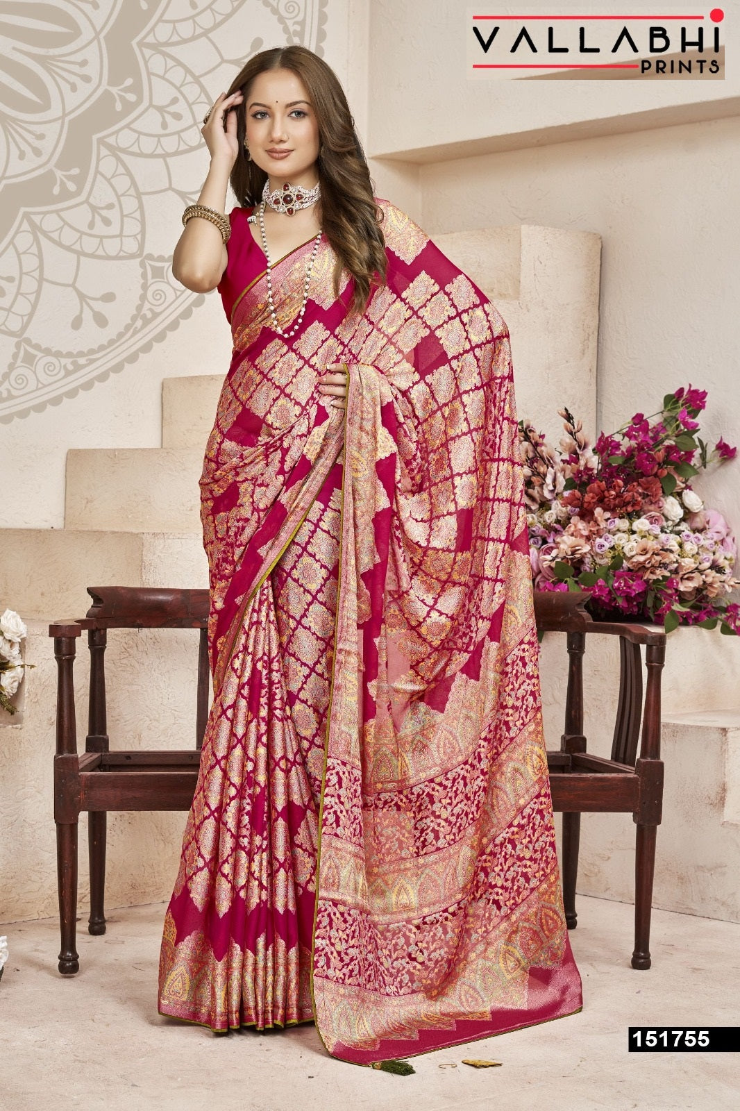 Aavisha Vol 2 Vallabhi Prints Brasso Sarees Manufacturer Gujarat