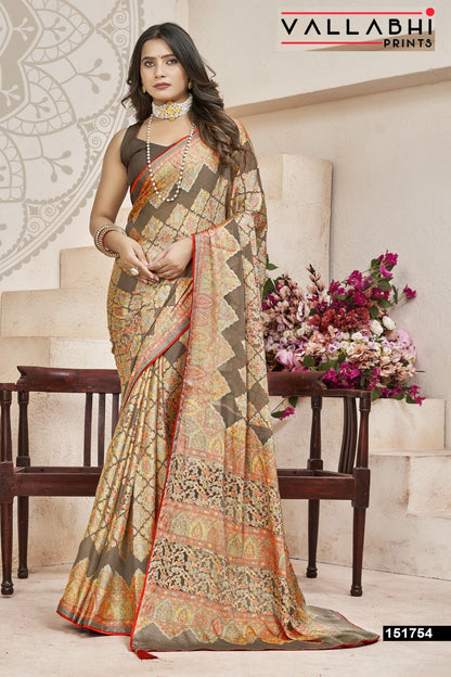 Aavisha Vol 2 Vallabhi Prints Brasso Sarees Manufacturer Gujarat
