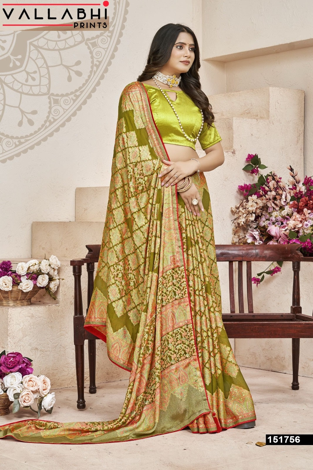 Aavisha Vol 2 Vallabhi Prints Brasso Sarees Manufacturer Gujarat