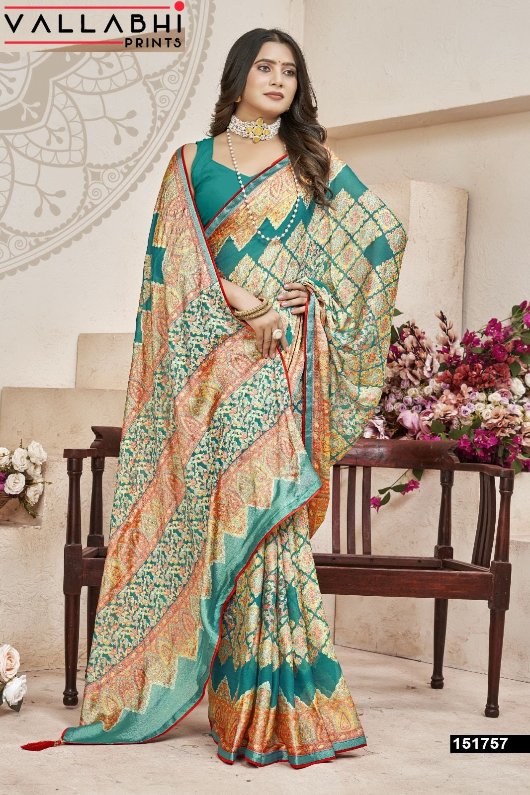 Aavisha Vol 2 Vallabhi Prints Brasso Sarees Manufacturer Gujarat