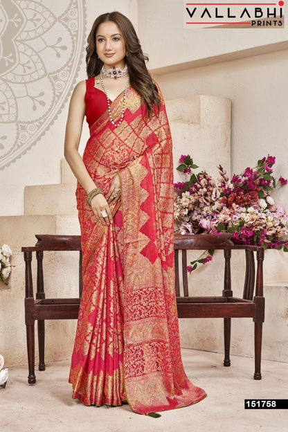 Aavisha Vol 2 Vallabhi Prints Brasso Sarees Manufacturer Gujarat