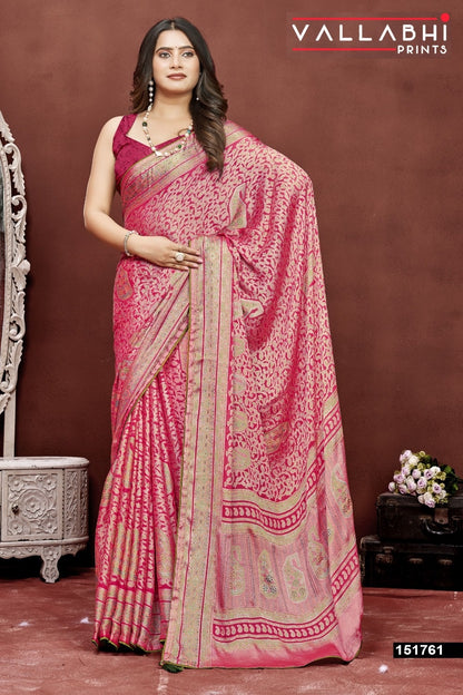 Aavisha Vol 3 Vallabhi Prints Brasso Sarees Wholesale