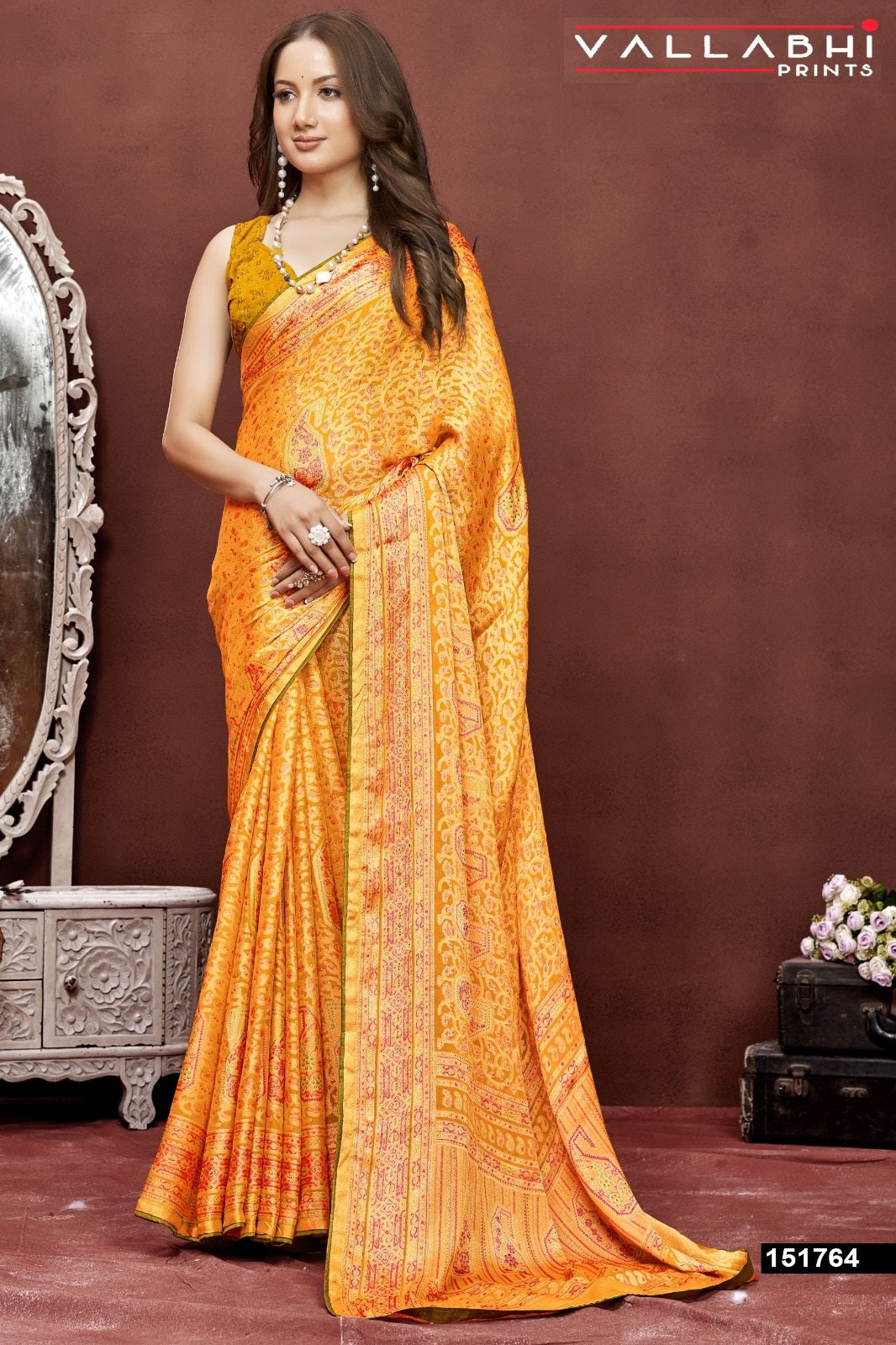 Aavisha Vol 3 Vallabhi Prints Brasso Sarees Wholesale