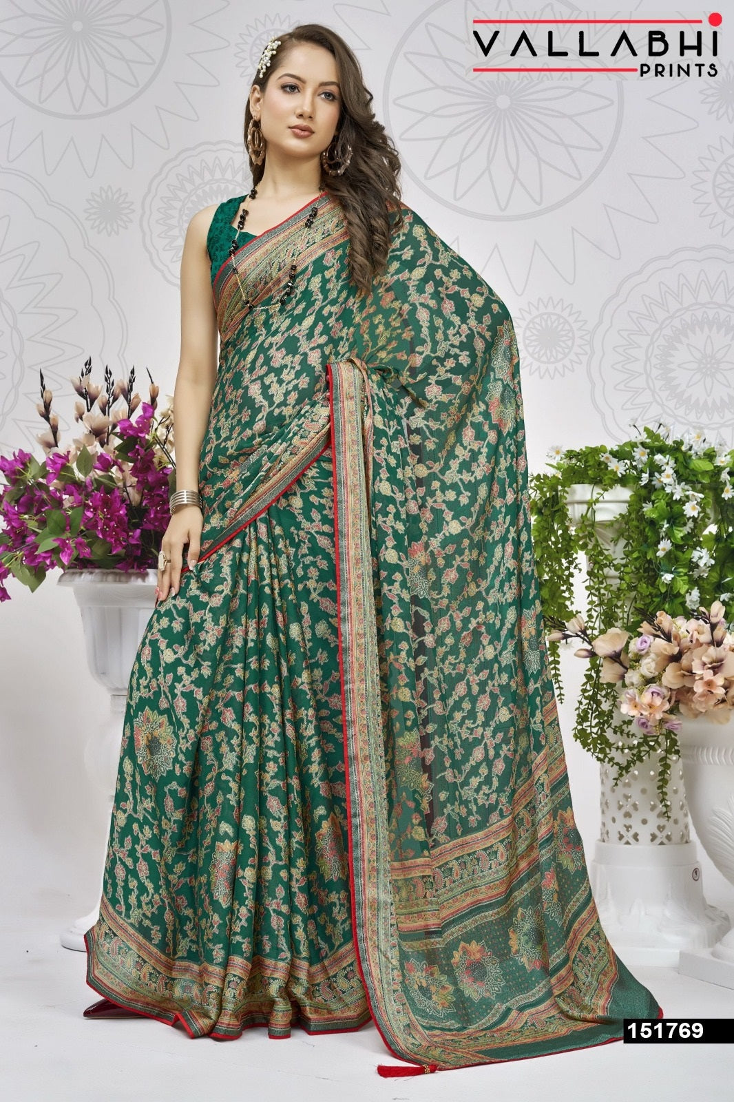 Aavisha Vol 4 Vallabhi Prints Brasso Sarees Wholesale Price