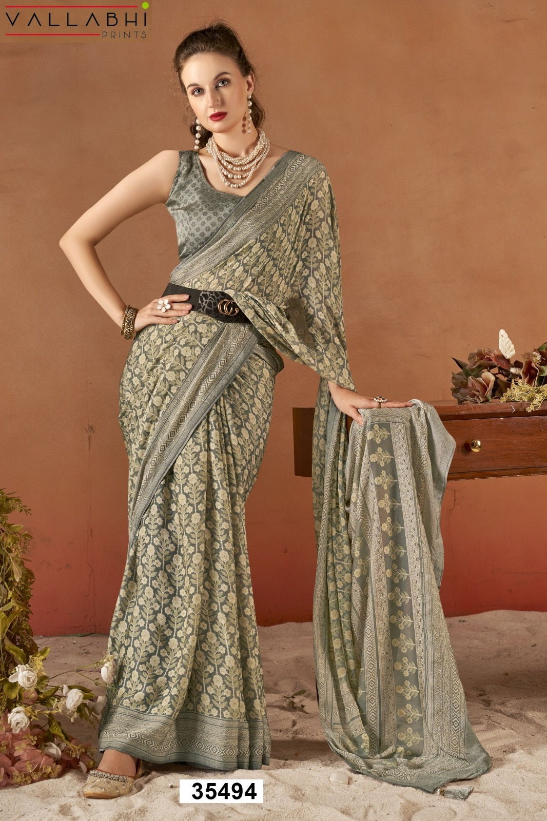 Aavisha Vol 5 Vallabhi Prints Brasso Sarees Wholesale Price