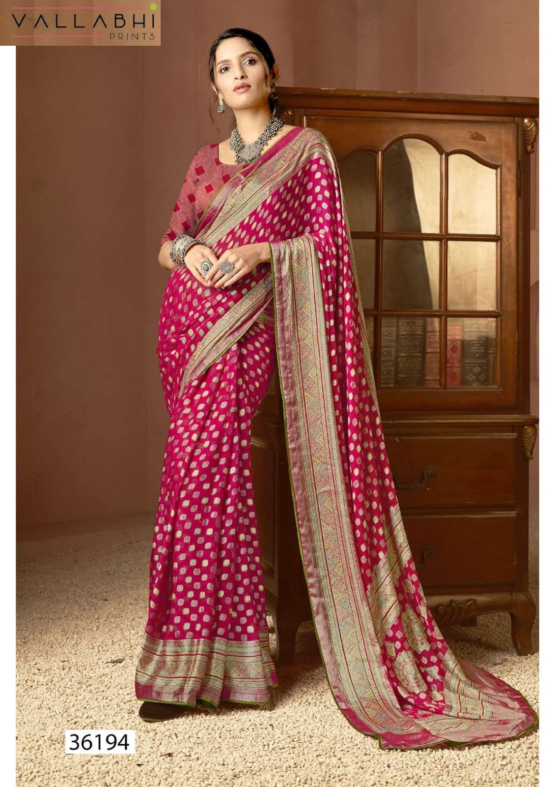 Aavisha Vol 6 Vallabhi Prints Brasso Sarees Exporter Ahmedabad