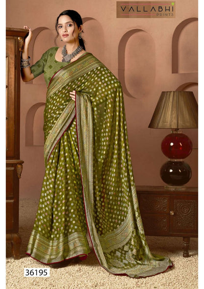 Aavisha Vol 6 Vallabhi Prints Brasso Sarees Exporter Ahmedabad