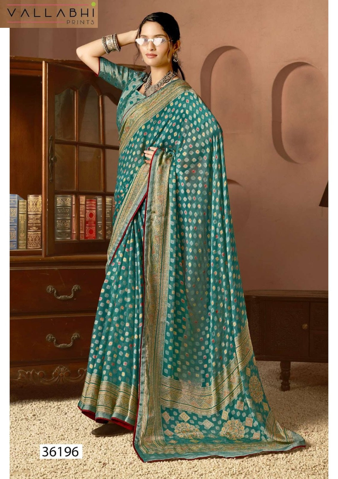 Aavisha Vol 6 Vallabhi Prints Brasso Sarees Exporter Ahmedabad
