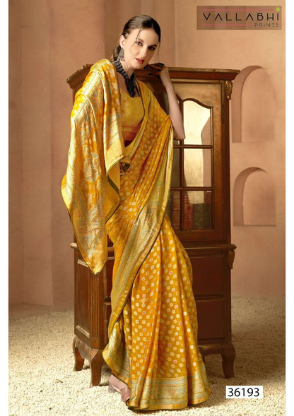 Aavisha Vol 6 Vallabhi Prints Brasso Sarees Exporter Ahmedabad