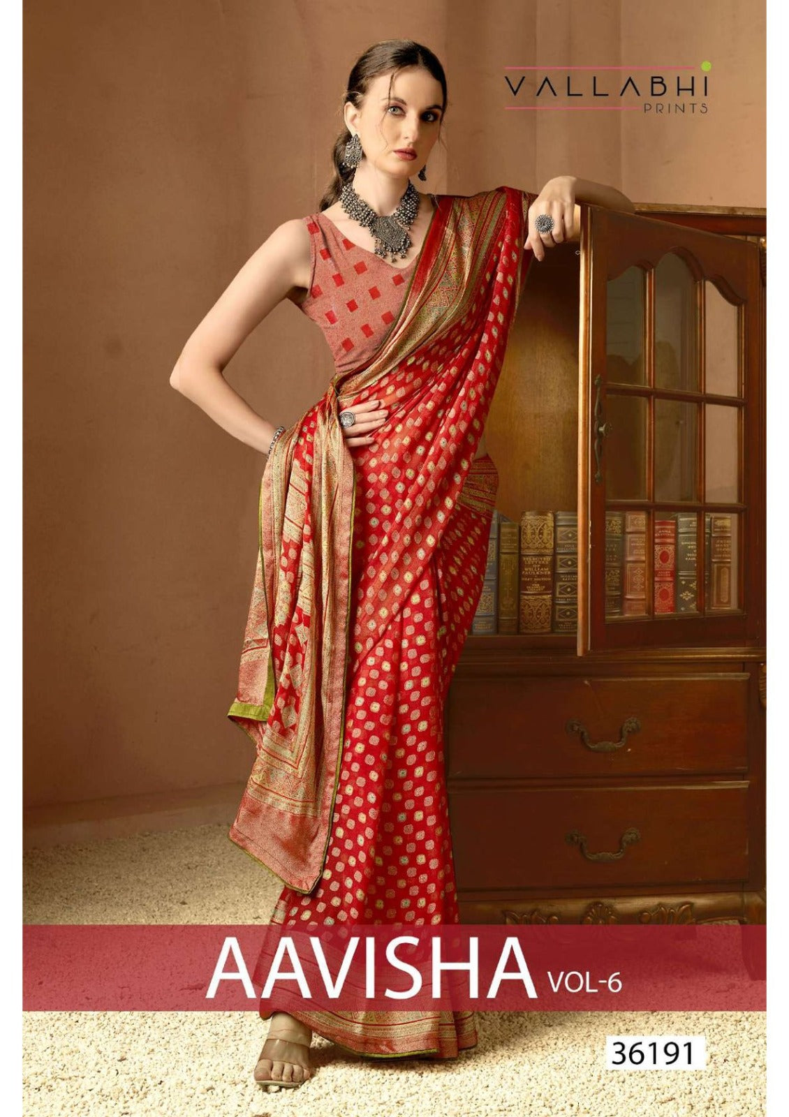 Aavisha Vol 6 Vallabhi Prints Brasso Sarees Exporter Ahmedabad