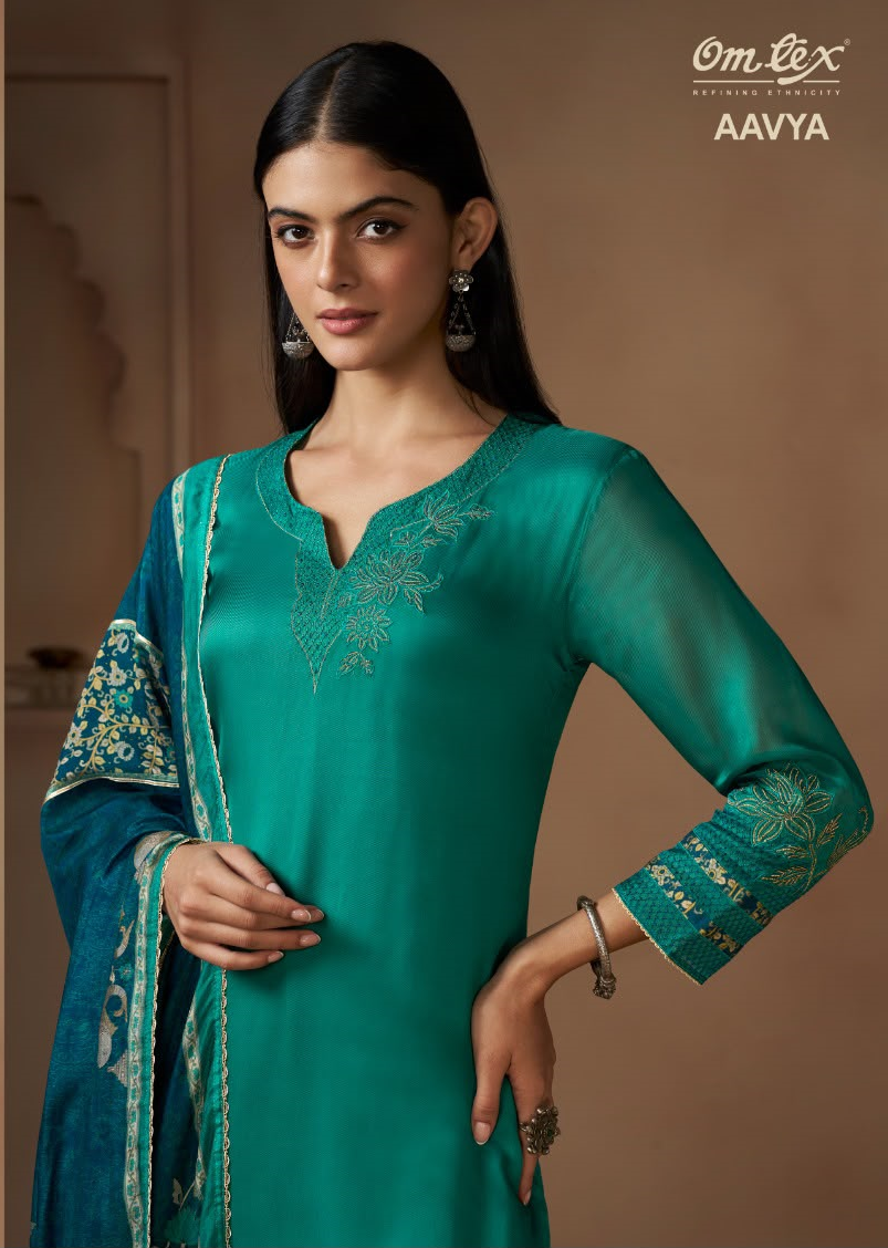 Aavya Omtex Organza Pant Style Suits Wholesale Rate