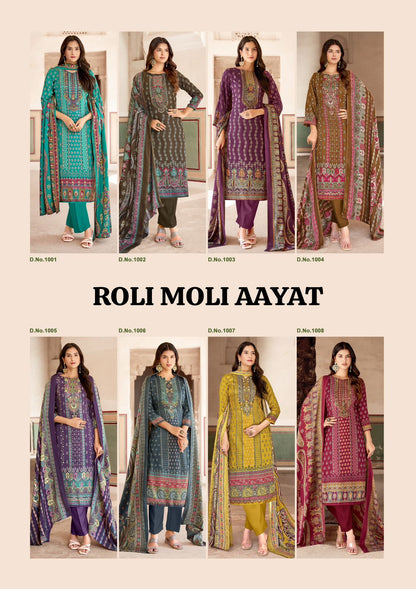 Aayat Roli Moli Pashmina Suits Wholesale Price